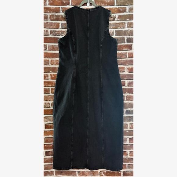 NWT Abercrombie and Fitch Mara High-Neck Vest Midi Dress, Black, Size XL Tall - Picture 5 of 6